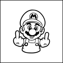Load image into Gallery viewer, Mario Giving The Finger Funny Vinyl Decal
