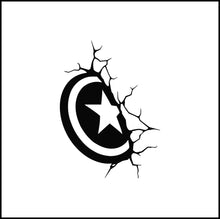 Load image into Gallery viewer, Shield Crashed Into Wall Vinyl Decal
