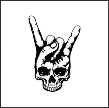 Load image into Gallery viewer, Skull Hand Rock On Vinyl Decal
