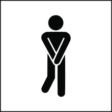 Load image into Gallery viewer, Stickman Funny Bathroom Silhouette Vinyl Decal
