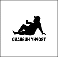 Load image into Gallery viewer, Trophy Husband Chubby Guy With Beer Mudflap Vinyl Decal
