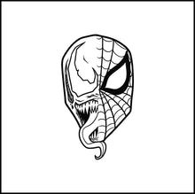 Load image into Gallery viewer, Spiderman And Venom Face Mash Up Vinyl Decal
