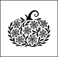 Load image into Gallery viewer, Spider Web Pumpkin Jack O Lantern Vinyl Decal
