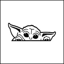 Load image into Gallery viewer, Peeking Yoda Star Wars Vinyl Decal
