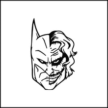 Load image into Gallery viewer, Batman And Joker Face Mash Up Vinyl Decal
