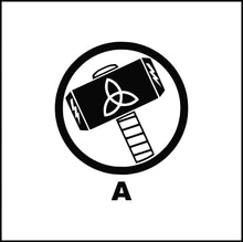 Load image into Gallery viewer, Thor Hammer Logo/Symbol Vinyl Decal
