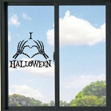 Load image into Gallery viewer, I Love Halloween Skull Hands Making Heart Symbol Vinyl Decal
