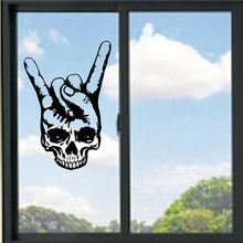 Load image into Gallery viewer, Skull Hand Rock On Vinyl Decal
