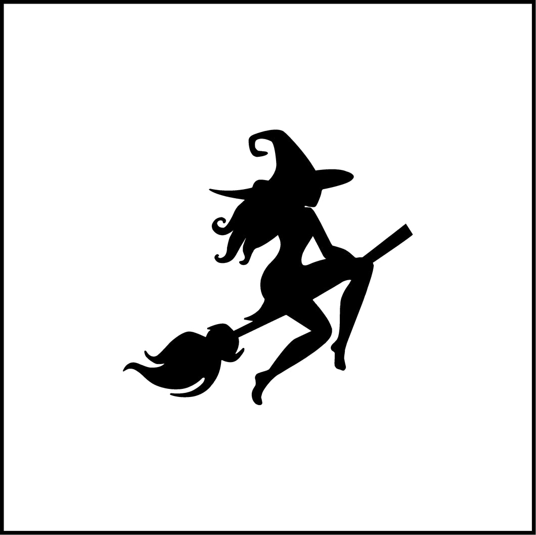 Witch Flying Vinyl Decal