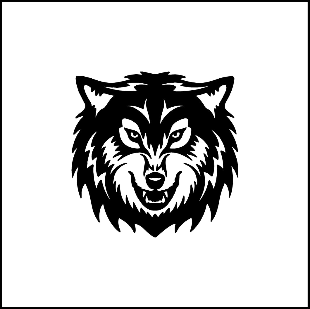 Wolf Head Snarling Vinyl Decal