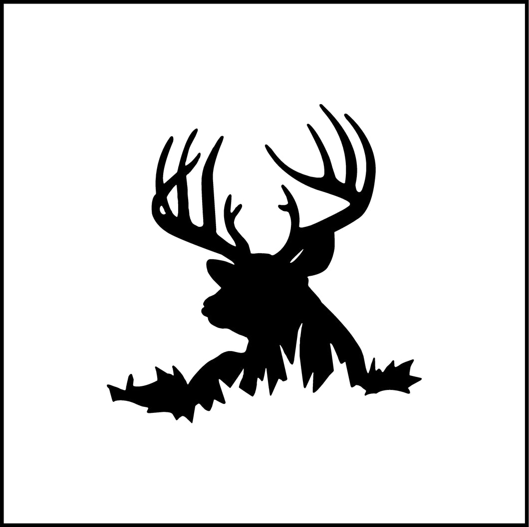 Deer Head In Grass Vinyl Decal