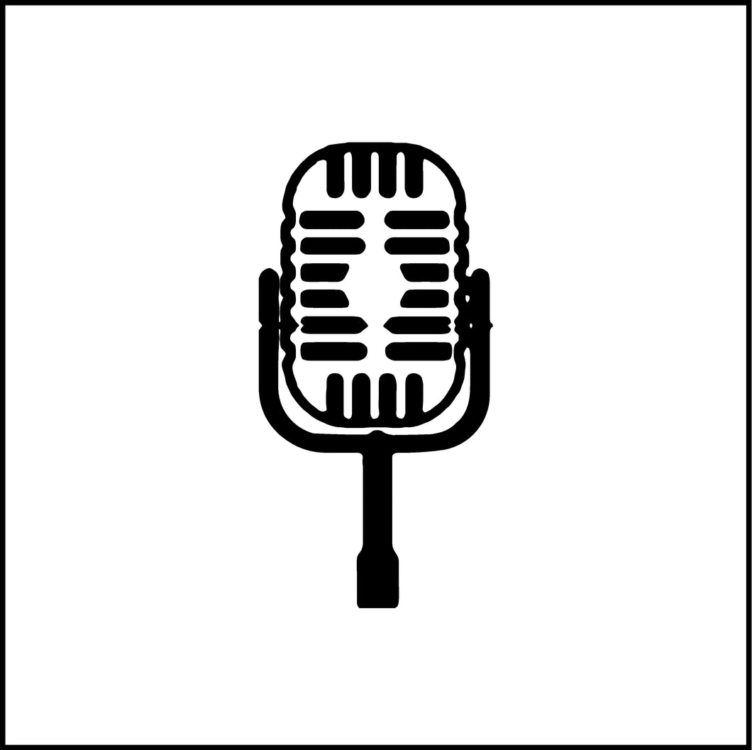 Old School Microphone Vinyl Decal