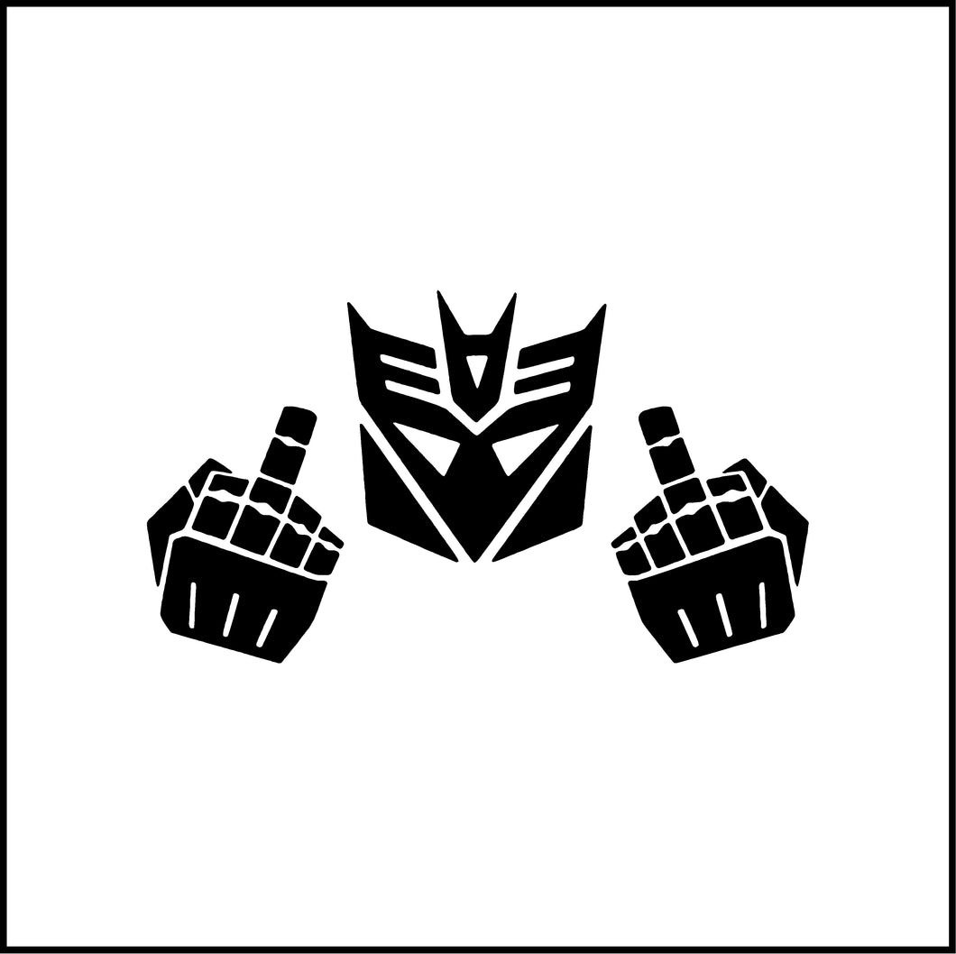 Robot Middle Fingers Vinyl Decal