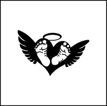 Load image into Gallery viewer, Baby Feet And Wings Memorial/Baby In Heaven Vinyl Decal
