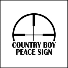 Load image into Gallery viewer, Country Boy Peace Sign Vinyl Decal
