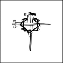 Load image into Gallery viewer, Cross With Nails Jesus Christ Symbol Vinyl Decal

