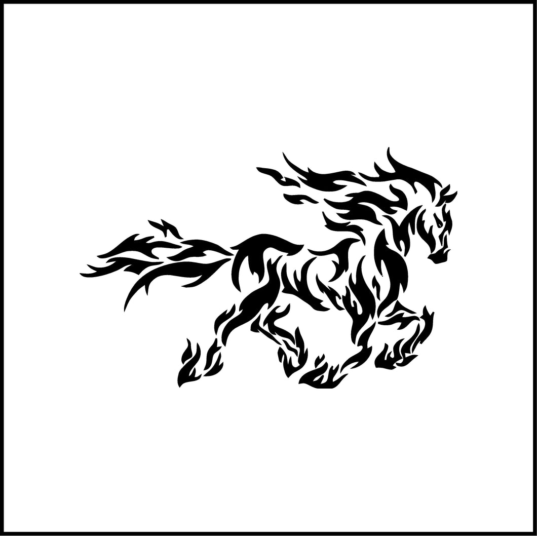Fire/Flames Horse Vinyl Decal