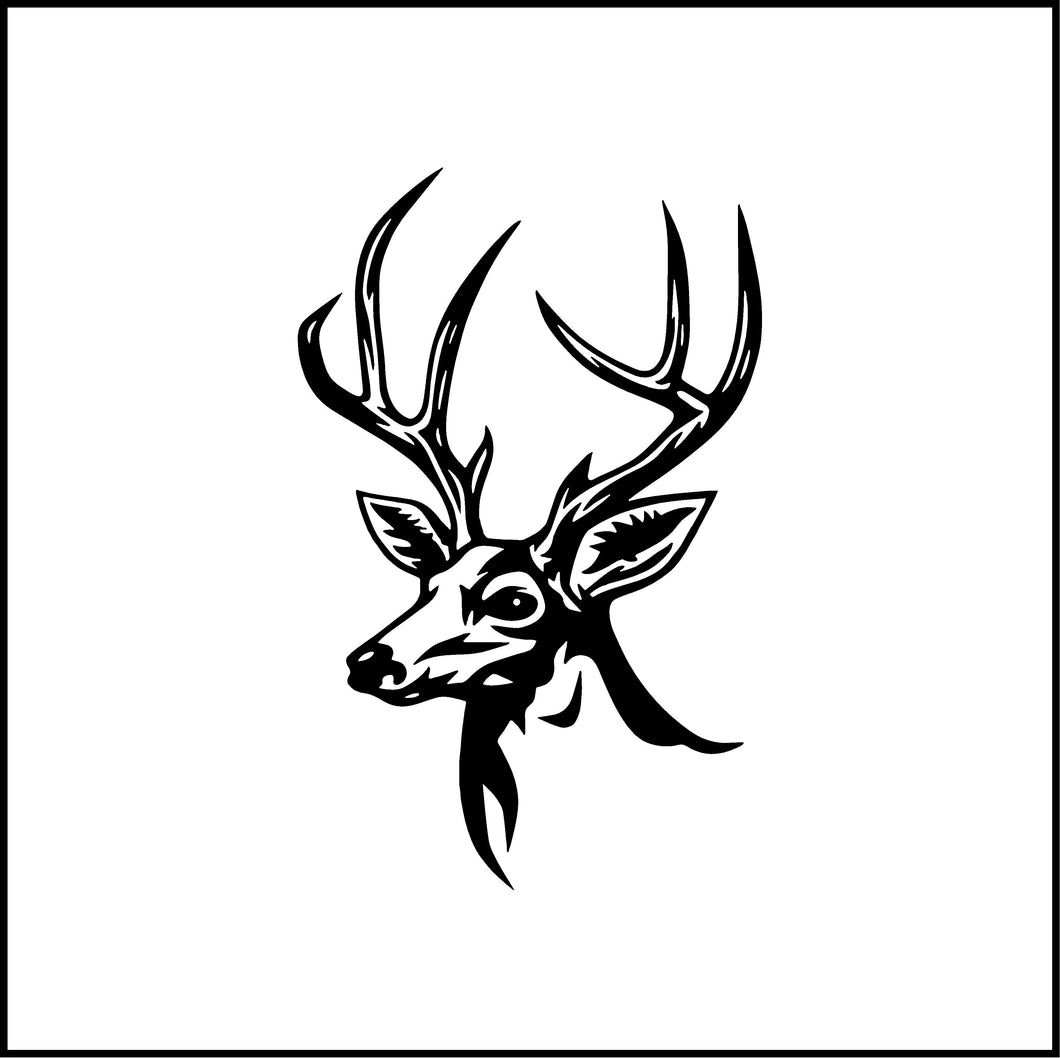 Deer Head Vinyl Decal