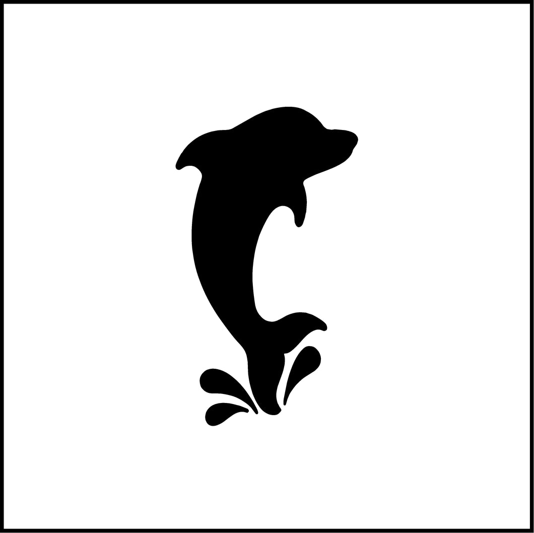 Dolphin Splashing Vinyl Decal