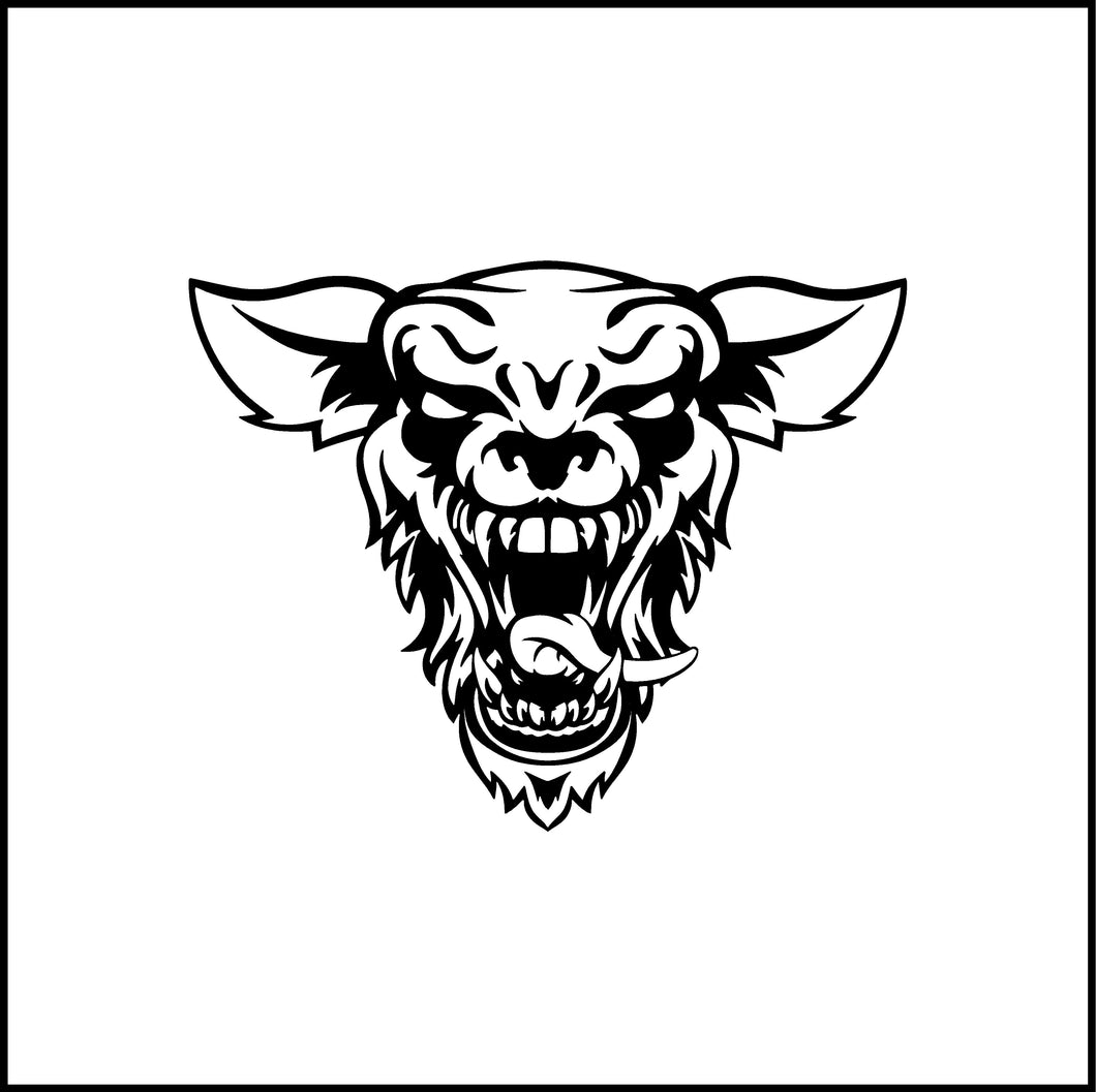 Werewolf Head/Face Vinyl Decal