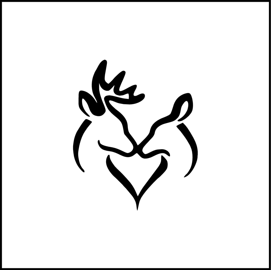 Buck and Doe Love Heart Vinyl Decal