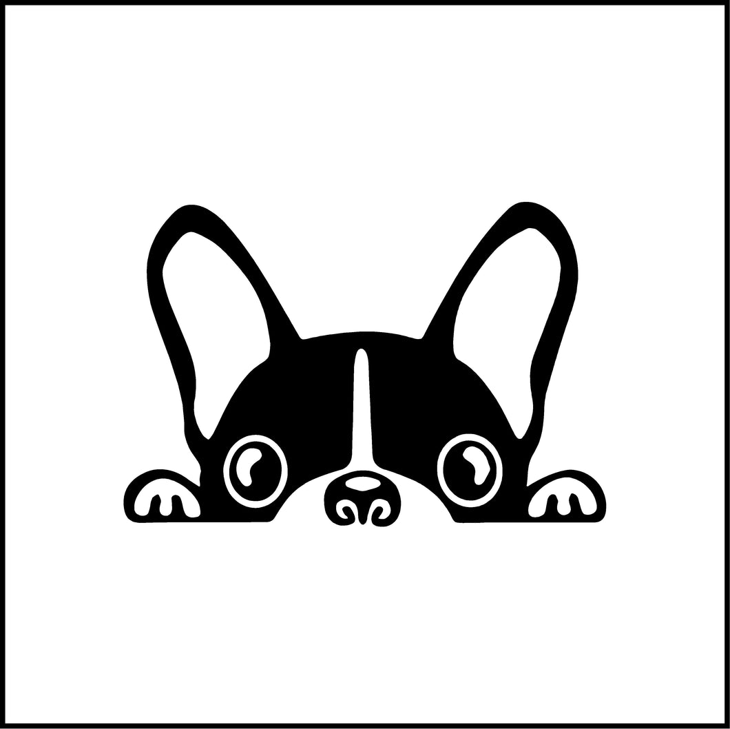 Peeking French Dog Vinyl Decal