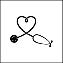 Load image into Gallery viewer, Heart and Stethoscope Vinyl Decal
