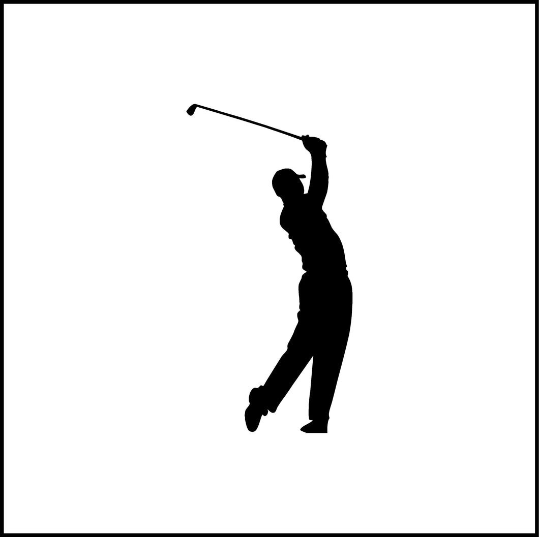 Swinging Golf Club #2 Vinyl Decal/Sticker