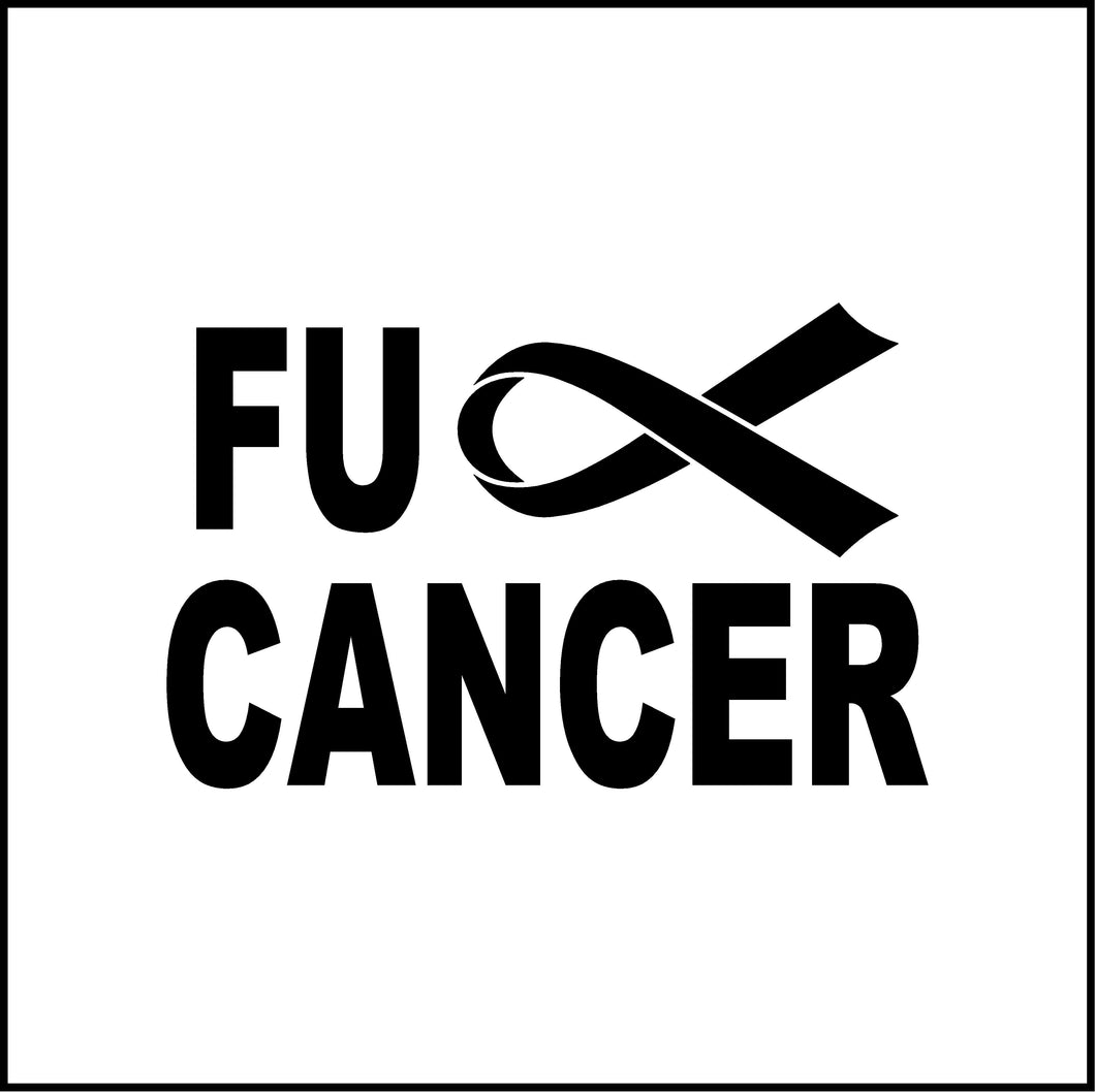 F@ck Cancer with Ribbon Vinyl Decal