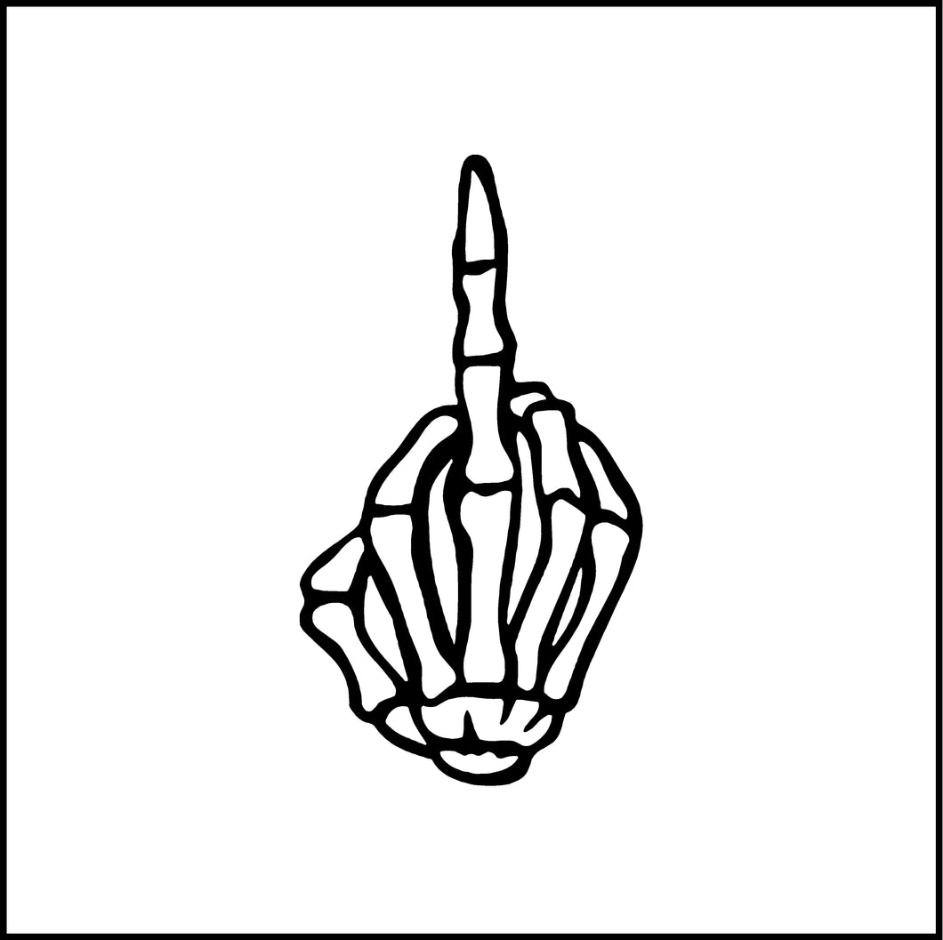 Skeleton Hand Middle Finger Vinyl Decal
