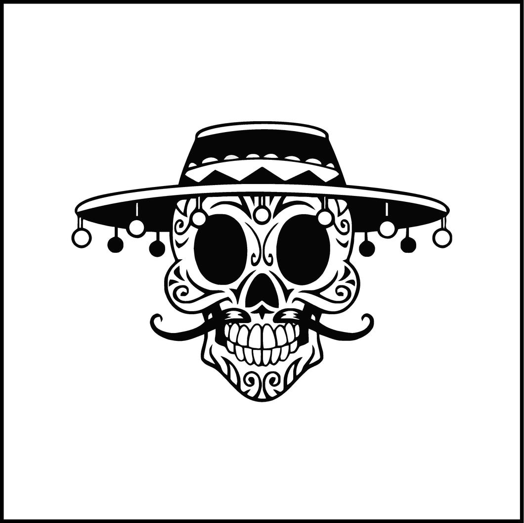 Day Of The Dead Sugar Skull Vinyl Decal