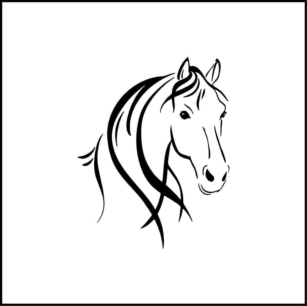 Horse Head Outline Vinyl Decal