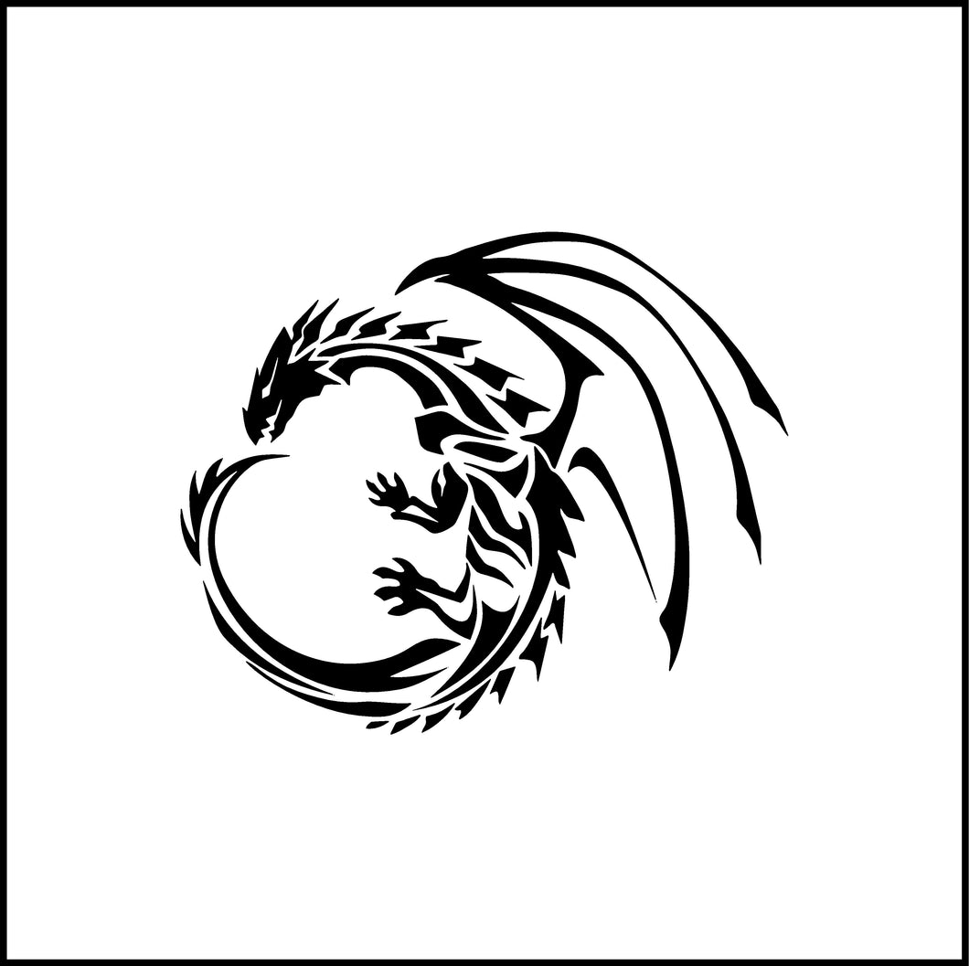 Dragon In A Circle Vinyl Decal