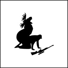 Load image into Gallery viewer, Wild Love Moose Gets The Hunter Funny Vinyl Decal
