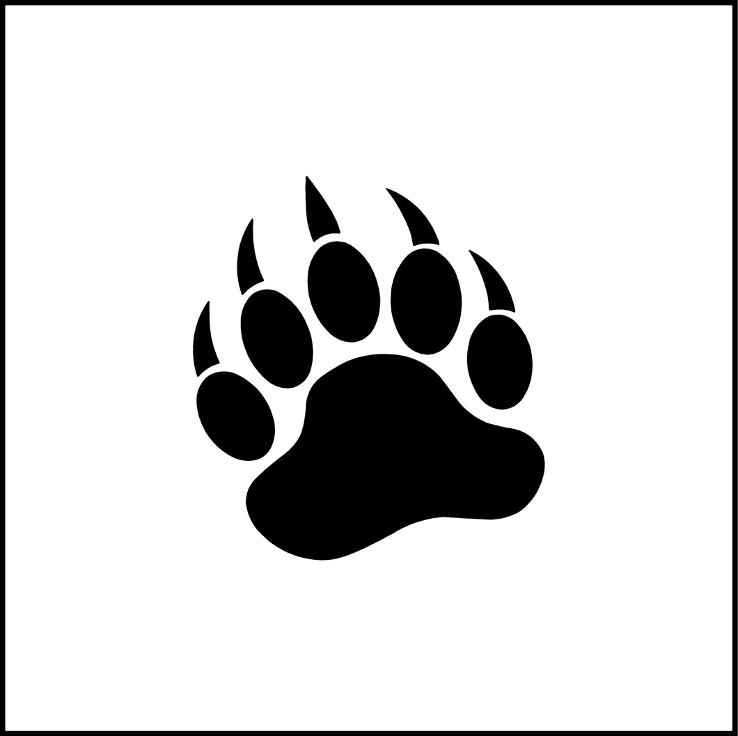 Grizzly Bear Paw Vinyl Decal