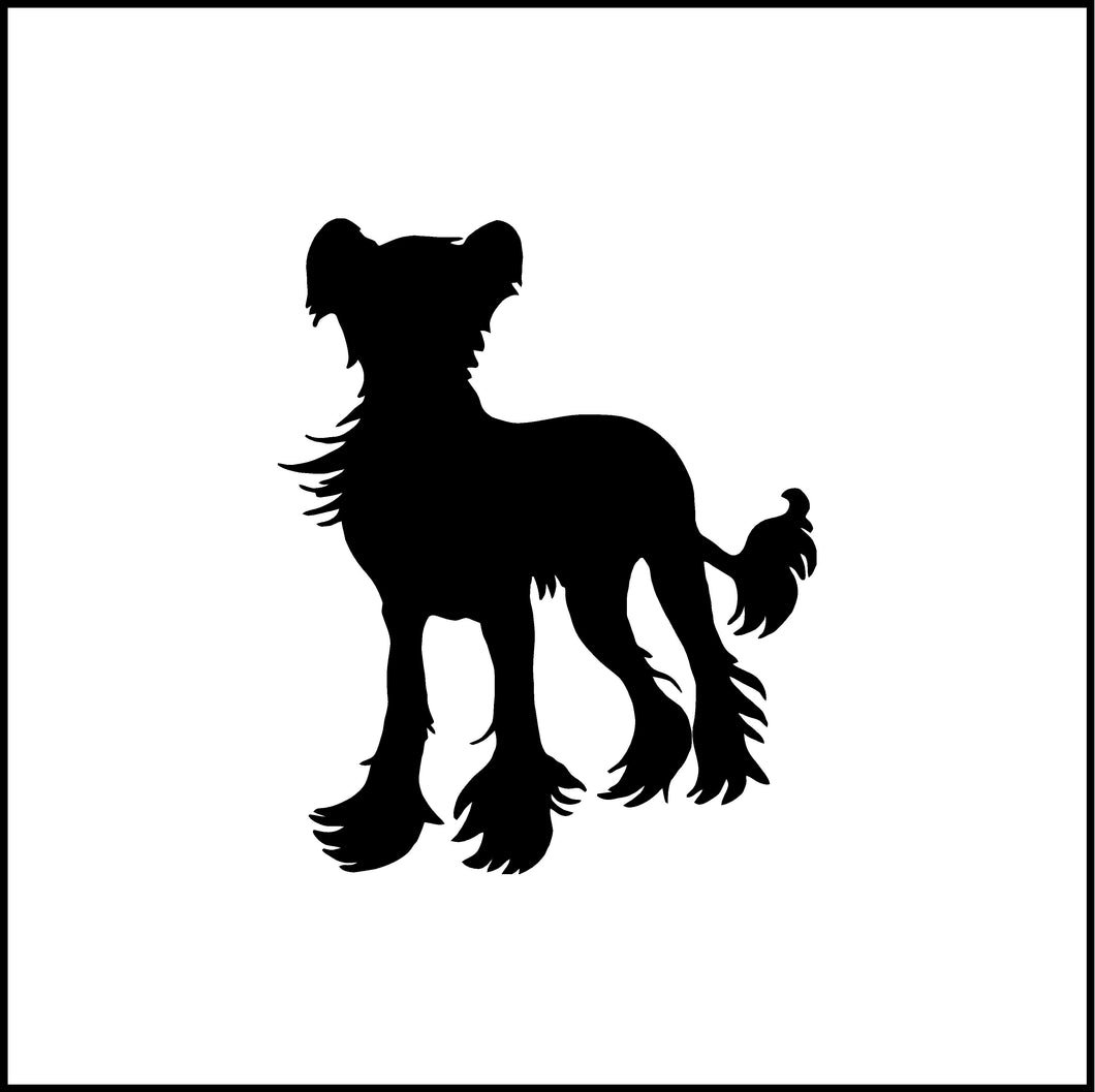 Chinese Crested Dog Silhouette Vinyl Decal