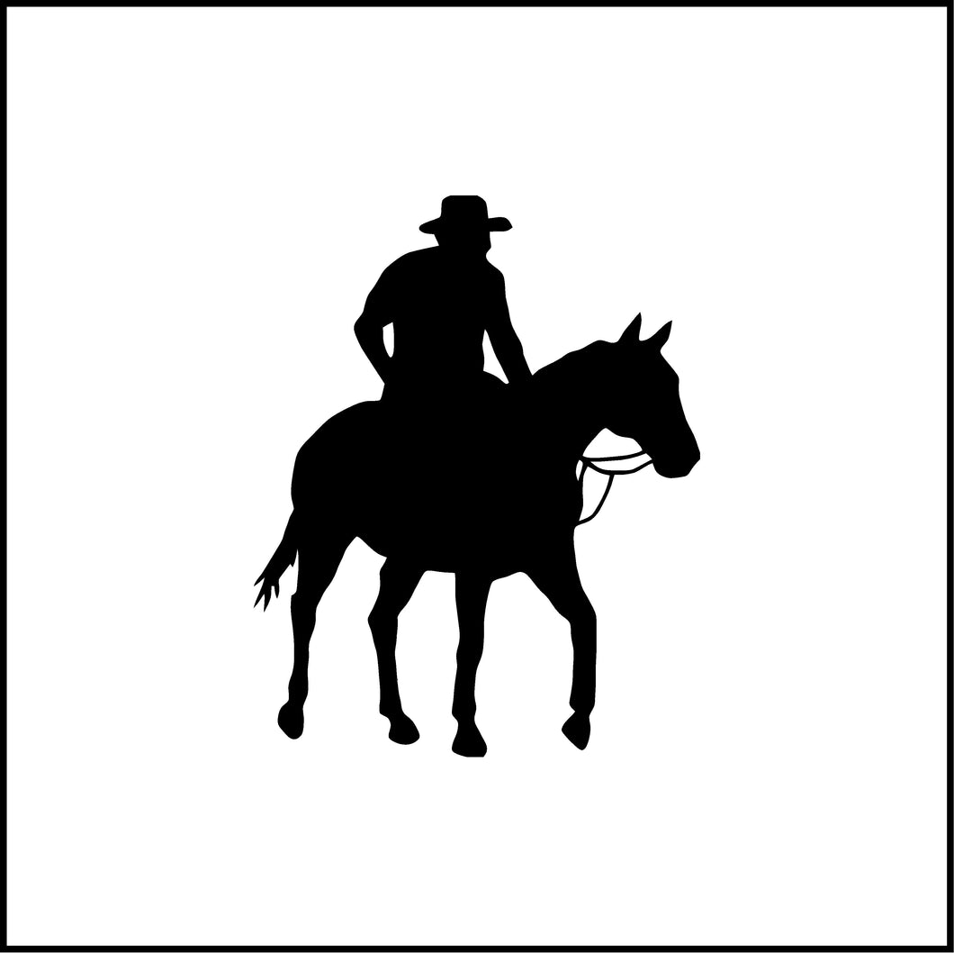 Cowboy Riding Horse #2 Vinyl Decal