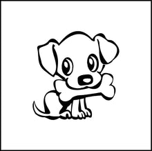 Load image into Gallery viewer, Cute Cartoon Dog With Bone Vinyl Decal
