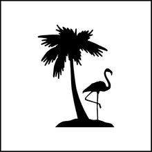 Load image into Gallery viewer, Flamingo And Palm Tree Vinyl Decal
