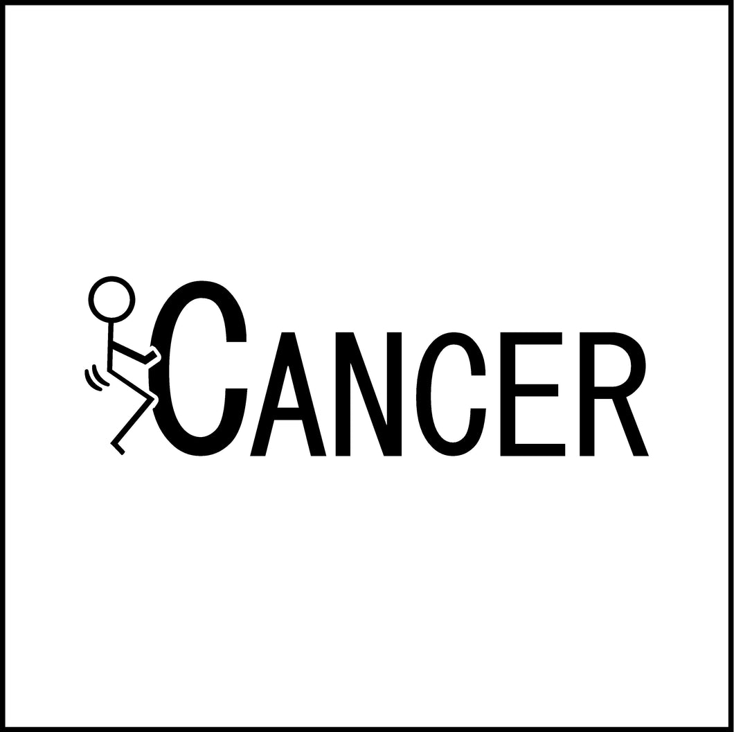 F@ck Cancer Stickman Vinyl Decal