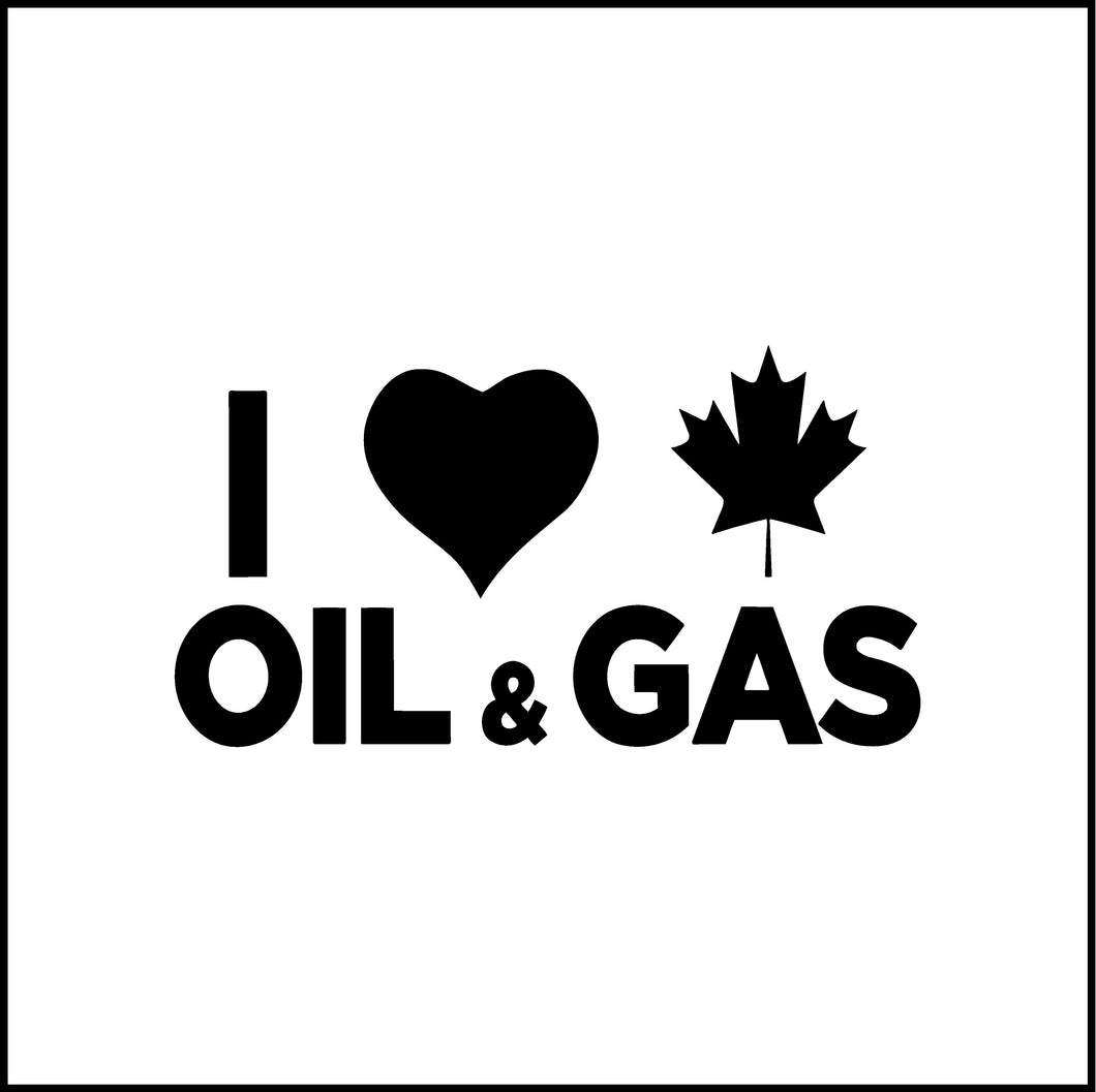 I Love Oil And Gas Vinyl Decal/Sticker