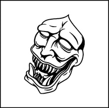 Load image into Gallery viewer, Laughing Mask Scary Vinyl Decal
