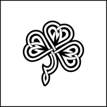 Load image into Gallery viewer, Celtic Shamrock Four Leaf Clover Vinyl Decal
