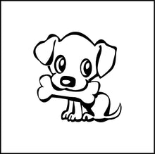 Load image into Gallery viewer, Cute Cartoon Dog With Bone Vinyl Decal
