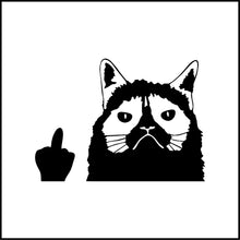 Load image into Gallery viewer, Grumpy Cat Giving The Middle Finger Funny Vinyl Decal
