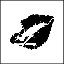 Load image into Gallery viewer, Lips Kiss Of Death Skull and Bones Vinyl Decal
