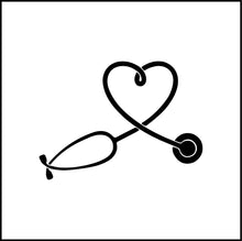 Load image into Gallery viewer, Heart and Stethoscope Vinyl Decal
