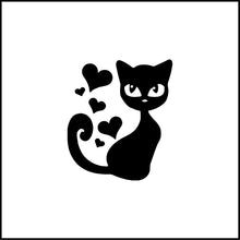 Load image into Gallery viewer, Cute Cat With Hearts Vinyl Decal
