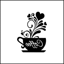 Load image into Gallery viewer, Coffee Cup With Hearts Vinyl Decal
