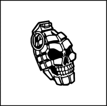 Load image into Gallery viewer, Skull Face Hand Grenade Vinyl Decal
